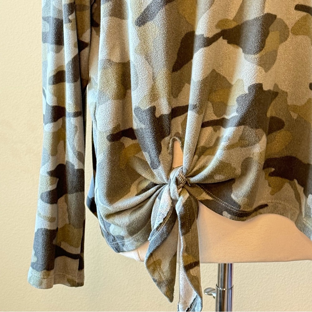 COMO VINTAGE Camo Lightweight Sweater Size XXL Tie Waist - Picture 3 of 7